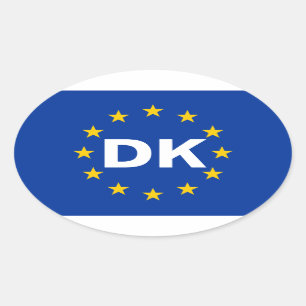 VROUW DK Vlag Europese Unie Ovale Sticker