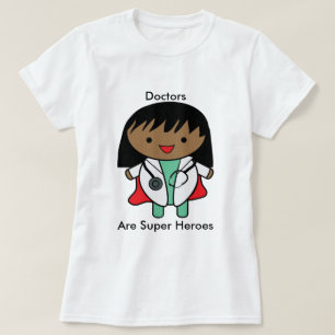 Vrouw Doctor Black Super Hero Personaliseren T-shirt