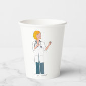 Vrouw Doctor Papieren Bekers (Voorkant)