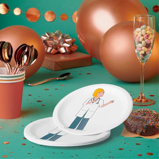 Vrouw Doctor Papieren Bordje