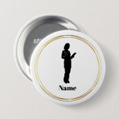 Vrouw Doctor Silhouette Name Button (Voorkant /achterkant)