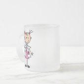 Vrouw Doctor Stick Figuur Matglas Koffiemok (Voorkant links)