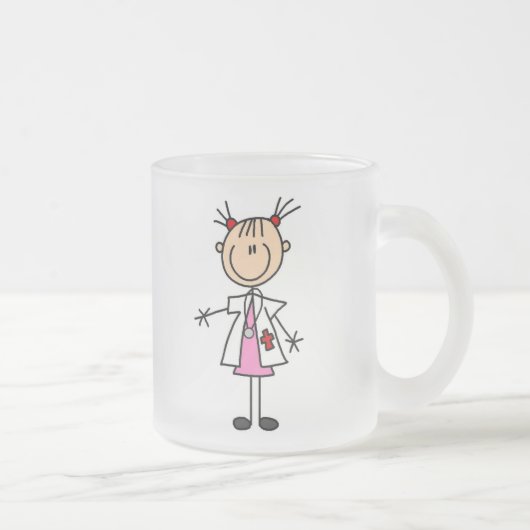Vrouw Doctor Stick Figuur Matglas Koffiemok (Rechts)