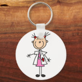 Vrouw Doctor Stick Figuur Sleutelhanger (Voorkant)