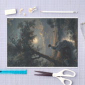 Vrouw door Rivier Volle Maan Schilderij Decoupage Tissuepapier (Craft)