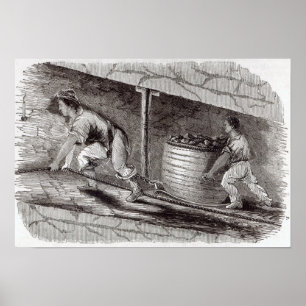 Vrouw Drawer in een kolenput bij Little Bolton Poster