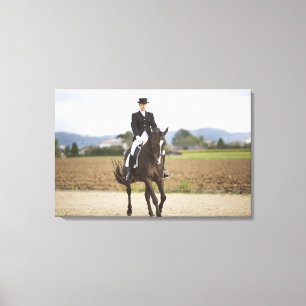 vrouw-dressage canvas afdruk