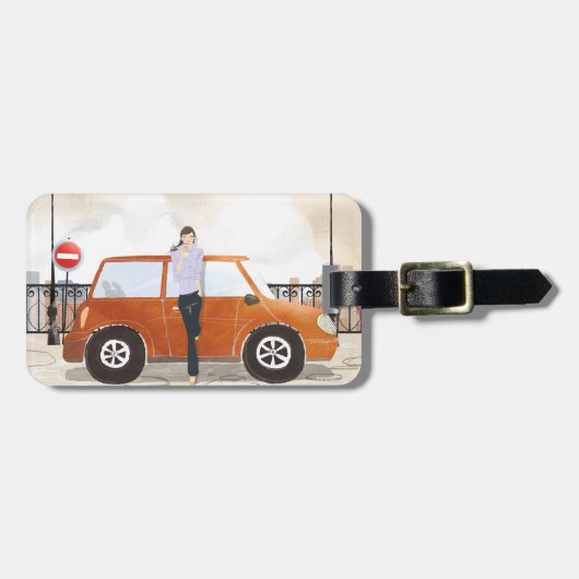 Vrouw Drink Bagagelabel (Voorkant horizontaal)