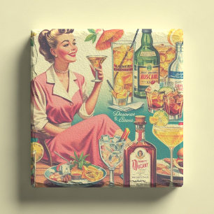 vrouw Drink cocktails illustratie Stenen Onderzetter