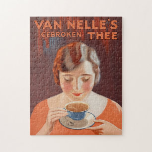vrouw Drink thee Legpuzzel
