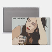 Vrouw Drink Whisky Magneet (Voorkant / Achterkant)