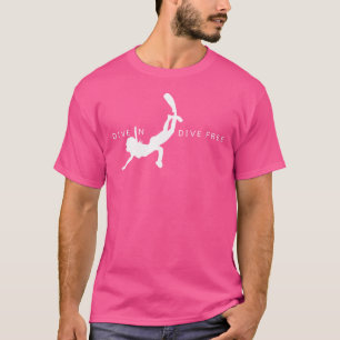 Vrouw Duiken In Duiken Gratis Een Adem Gratis Duik T-shirt