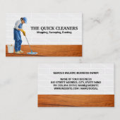 Vrouw Dweilen Vloeren | conciërge Visitekaartje (Voorkant / Achterkant)