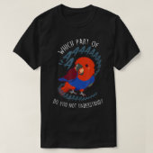 Vrouw Eclectus Parrot Aaaa Grappig Schattige Rood T-shirt (Design voorkant)