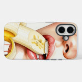 Vrouw eet bleke banaan Case-Mate iPhone case (Achterkant (horizontaal))