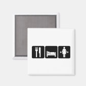 Vrouw Eet Slaap Lift Gewichten Magneet (Voorkant / Achterkant)