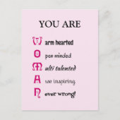 VROUW eigen-waarde inspirerend Briefkaart (Voorkant)