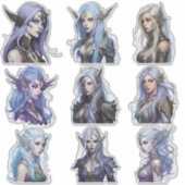 Vrouw Elf Set 2 Sticker (Voorkant)