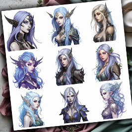 Vrouw Elf Set 2 Sticker