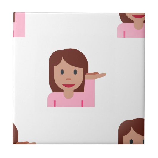 vrouw emoji tegeltje (Voorkant)