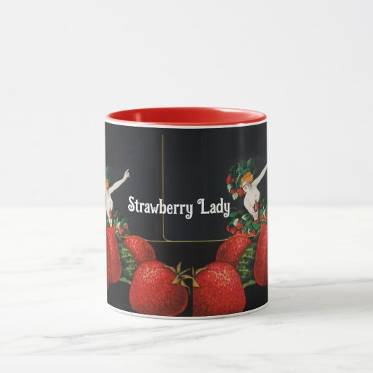 VROUW EN AARDBEIEN Art Nouveau Strawberry Lady Mok (Midden)