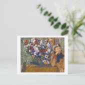 Vrouw en bloem, Edgar Degas Briefkaart (Staand voorkant)