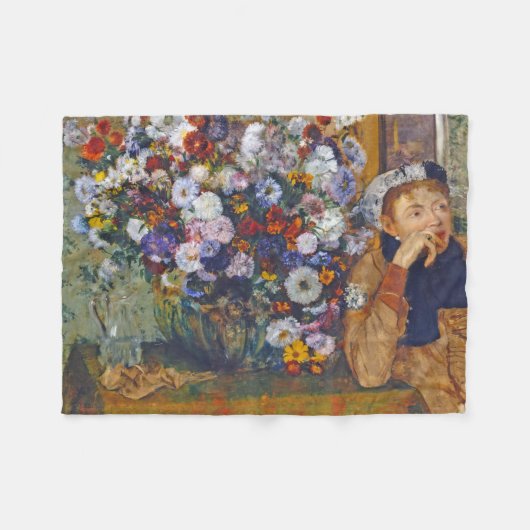 Vrouw en bloem, Edgar Degas Fleece Deken (Voorkant (Horizontaal))