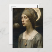 Vrouw en de maan briefkaart (Voorkant / Achterkant)