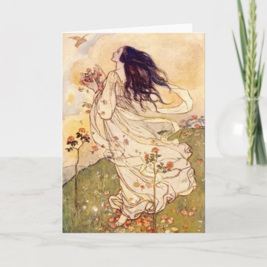  - Vrouw en een vogel, Kaart (Voorkant)