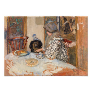 Vrouw en hond aan tafel Paul Bonnard Foto Afdruk
