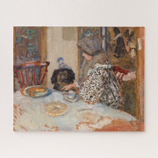 Vrouw en hond aan tafel | Paul Bonnard | Legpuzzel (Horizontaal)