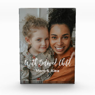 Vrouw en hond op maat gemaakte fotoblok geschenk