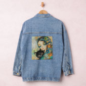 VROUW EN KAT KUNST DENIM JAS JACKET (Hangar)