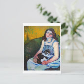 Vrouw en Kat, Suzanne Valadon Briefkaart (Staand voorkant)
