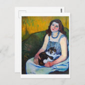 Vrouw en Kat, Suzanne Valadon Briefkaart (Voorkant / Achterkant)