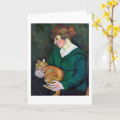 Vrouw en Kat, Suzanne Valadon Kaart (Gele Bloem)