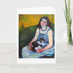 Vrouw en Kat, Suzanne Valadon Kaart