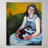 Vrouw en Kat, Suzanne Valadon Poster (Voorkant)