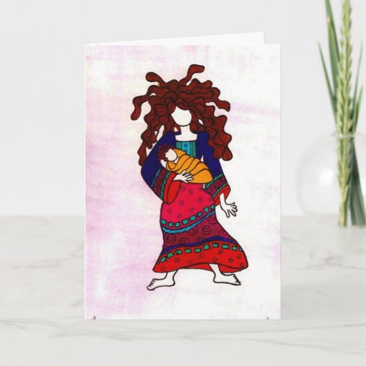 vrouw en kind kaart (Voorkant)