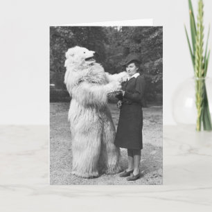  vrouw en Man in een Beer Suit-Briefkaart Kaart