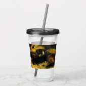 Vrouw en paarden acryl drinkbeker (Achterkant)