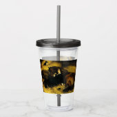 Vrouw en paarden acryl drinkbeker (Voorkant)