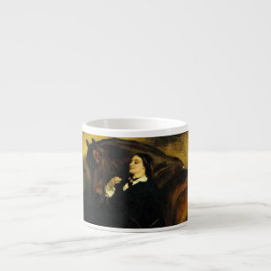 Vrouw en paarden espresso kop