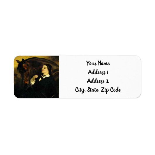 Vrouw en paarden etiket (Voorkant)