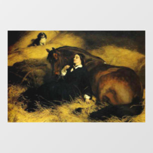 Vrouw en paarden raamsticker