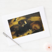 Vrouw en paarden rechthoekige sticker (Envelop)