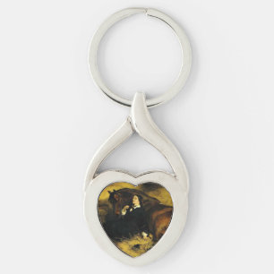 Vrouw en paarden sleutelhanger