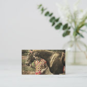  vrouw en paarden visitekaartje (Staand voorkant)