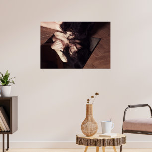 Vrouw en spiegel poster