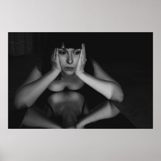 Vrouw en spiegel poster (Voorkant)